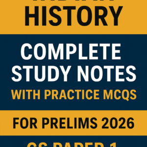 Indian History Complete Study Notes With MCQs For UPSC, State PSC Prelims 2026
